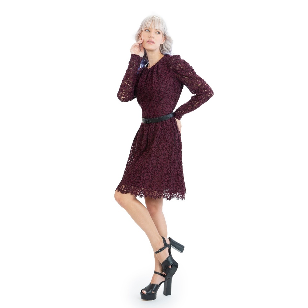 Michael Kors Lace  Bordeaux Dress